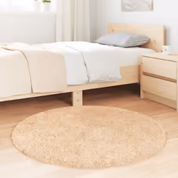 vidaXL Shaggy Rug High Pile NAVARRA Dusty Pink 200x200 cm Polyester Area Rug - beige, 100 x 100 cm/round - Additional view 2
