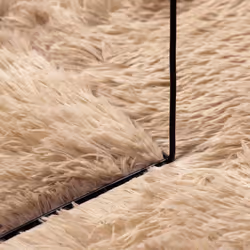 vidaXL Shaggy Rug High Pile NAVARRA Dusty Pink 200x200 cm Polyester Area Rug - beige, 100 x 100 cm/round - Additional view 6
