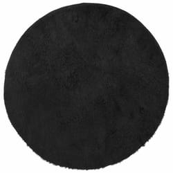 vidaXL Shaggy Rug High Pile NAVARRA Dusty Pink 200x200 cm Polyester Area Rug - black, 100 x 100 cm/round