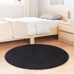 vidaXL Shaggy Rug High Pile NAVARRA Dusty Pink 200x200 cm Polyester Area Rug - black, 100 x 100 cm/round