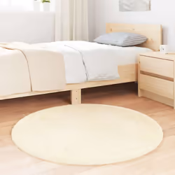 vidaXL Shaggy Rug High Pile NAVARRA Dusty Pink 200x200 cm Polyester Area Rug - cream, 100 x 100 cm/round