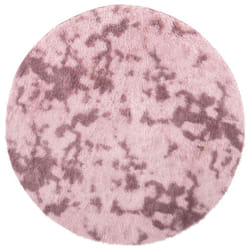vidaXL Shaggy Rug High Pile NAVARRA Dusty Pink 200x200 cm Polyester Area Rug - dusty pink, 100 x 100 cm/round