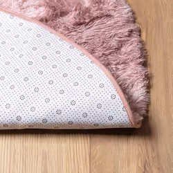 vidaXL Shaggy Rug High Pile NAVARRA Dusty Pink 200x200 cm Polyester Area Rug - dusty pink, 100 x 100 cm/round - Additional view 5