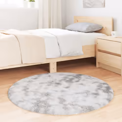 vidaXL Shaggy Rug High Pile NAVARRA Dusty Pink 200x200 cm Polyester Area Rug - light grey, 100 x 100 cm/round - Additional view 2