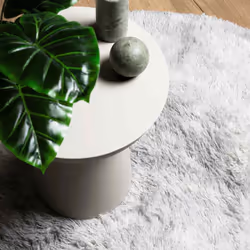 vidaXL Shaggy Rug High Pile NAVARRA Dusty Pink 200x200 cm Polyester Area Rug - light grey, 100 x 100 cm/round - Additional view 7