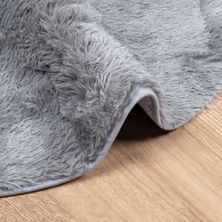 vidaXL Shaggy Rug High Pile NAVARRA Dusty Pink 200x200 cm Polyester Area Rug - silver grey, 100 x 100 cm/round - Additional view 4
