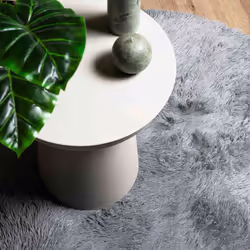 vidaXL Shaggy Rug High Pile NAVARRA Dusty Pink 200x200 cm Polyester Area Rug - silver grey, 100 x 100 cm/round - Additional view 7