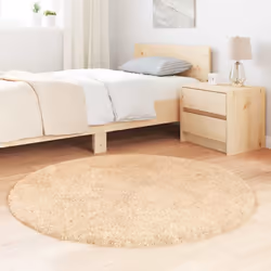 vidaXL Shaggy Rug High Pile NAVARRA Dusty Pink 200x200 cm Polyester Area Rug - beige, 120 x 120 cm/round - Additional view 2