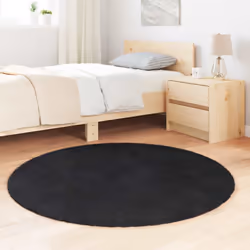 vidaXL Shaggy Rug High Pile NAVARRA Dusty Pink 200x200 cm Polyester Area Rug - black, 120 x 120 cm/round - Additional view 2
