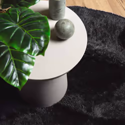 vidaXL Shaggy Rug High Pile NAVARRA Dusty Pink 200x200 cm Polyester Area Rug - black, 120 x 120 cm/round - Additional view 7