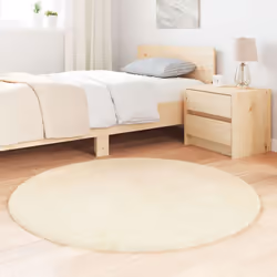 vidaXL Shaggy Rug High Pile NAVARRA Dusty Pink 200x200 cm Polyester Area Rug - cream, 120 x 120 cm/round - Additional view 2