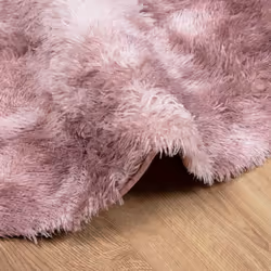vidaXL Shaggy Rug High Pile NAVARRA Dusty Pink 200x200 cm Polyester Area Rug - dusty pink, 120 x 120 cm/round - Additional view 4
