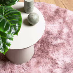 vidaXL Shaggy Rug High Pile NAVARRA Dusty Pink 200x200 cm Polyester Area Rug - dusty pink, 120 x 120 cm/round - Additional view 7