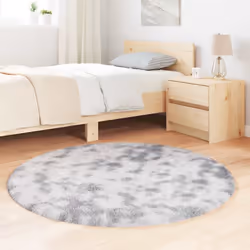 vidaXL Shaggy Rug High Pile NAVARRA Dusty Pink 200x200 cm Polyester Area Rug - light grey, 120 x 120 cm/round - Additional view 2