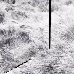 vidaXL Shaggy Rug High Pile NAVARRA Dusty Pink 200x200 cm Polyester Area Rug - light grey, 120 x 120 cm/round - Additional view 6