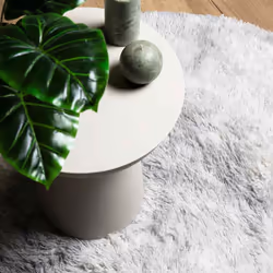 vidaXL Shaggy Rug High Pile NAVARRA Dusty Pink 200x200 cm Polyester Area Rug - light grey, 120 x 120 cm/round - Additional view 7