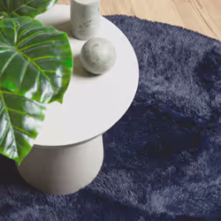 vidaXL Shaggy Rug High Pile NAVARRA Dusty Pink 200x200 cm Polyester Area Rug - navy, 120 x 120 cm/round - Additional view 7