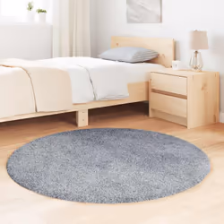 vidaXL Shaggy Rug High Pile NAVARRA Dusty Pink 200x200 cm Polyester Area Rug - silver grey, 120 x 120 cm/round - Additional view 2