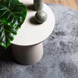 vidaXL Shaggy Rug High Pile NAVARRA Dusty Pink 200x200 cm Polyester Area Rug - silver grey, 120 x 120 cm/round - Additional view 7