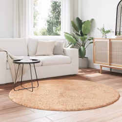 vidaXL Shaggy Rug High Pile NAVARRA Dusty Pink 200x200 cm Polyester Area Rug - beige, 160 x 160 cm/round - Additional view 2