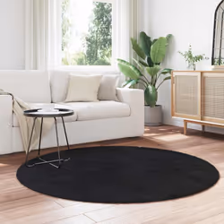 vidaXL Shaggy Rug High Pile NAVARRA Dusty Pink 200x200 cm Polyester Area Rug - black, 160 x 160 cm/round - Additional view 2