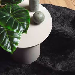 vidaXL Shaggy Rug High Pile NAVARRA Dusty Pink 200x200 cm Polyester Area Rug - black, 160 x 160 cm/round - Additional view 7