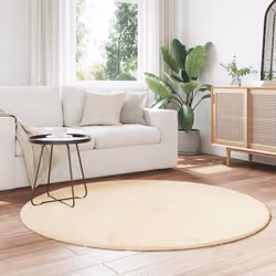 vidaXL Shaggy Rug High Pile NAVARRA Dusty Pink 200x200 cm Polyester Area Rug - cream, 160 x 160 cm/round - Additional view 2