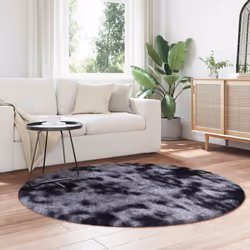 vidaXL Shaggy Rug High Pile NAVARRA Dusty Pink 200x200 cm Polyester Area Rug - dark grey, 160 x 160 cm/round - Additional view 2