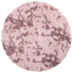vidaXL Shaggy Rug High Pile NAVARRA Dusty Pink 200x200 cm Polyester Area Rug - dusty pink, 160 x 160 cm/round