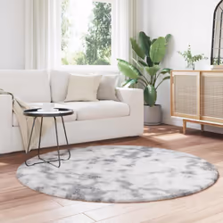 vidaXL Shaggy Rug High Pile NAVARRA Dusty Pink 200x200 cm Polyester Area Rug - light grey, 160 x 160 cm/round - Additional view 2