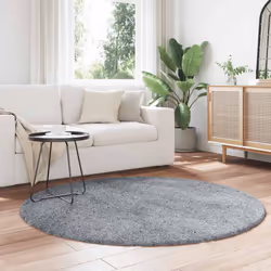 vidaXL Shaggy Rug High Pile NAVARRA Dusty Pink 200x200 cm Polyester Area Rug - silver grey, 160 x 160 cm/round - Additional view 2