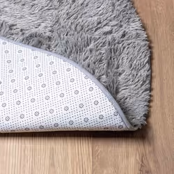 vidaXL Shaggy Rug High Pile NAVARRA Dusty Pink 200x200 cm Polyester Area Rug - silver grey, 160 x 160 cm/round - Additional view 5