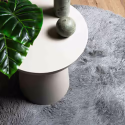 vidaXL Shaggy Rug High Pile NAVARRA Dusty Pink 200x200 cm Polyester Area Rug - silver grey, 160 x 160 cm/round - Additional view 7