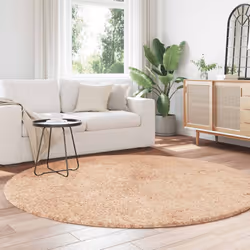 vidaXL Shaggy Rug High Pile NAVARRA Dusty Pink 200x200 cm Polyester Area Rug - beige, 200 x 200 cm/round - Additional view 2