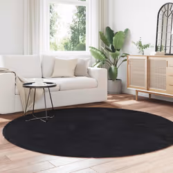 vidaXL Shaggy Rug High Pile NAVARRA Dusty Pink 200x200 cm Polyester Area Rug - black, 200 x 200 cm/round - Additional view 2