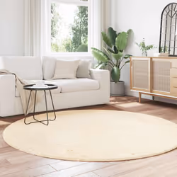 vidaXL Shaggy Rug High Pile NAVARRA Dusty Pink 200x200 cm Polyester Area Rug - cream, 200 x 200 cm/round
