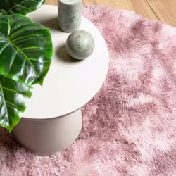 vidaXL Shaggy Rug High Pile NAVARRA Dusty Pink 200x200 cm Polyester Area Rug - dusty pink, 200 x 200 cm/round - Additional view 7