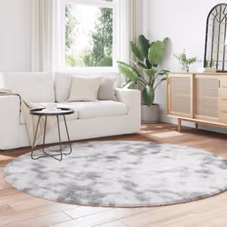 vidaXL Shaggy Rug High Pile NAVARRA Dusty Pink 200x200 cm Polyester Area Rug - light grey, 200 x 200 cm/round - Additional view 2