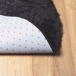 vidaXL Shaggy Rug High Pile NAVARRA Dusty Pink 200x200 cm Polyester Area Rug - black, 240 x 240 cm/round - Additional view 5