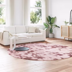 vidaXL Shaggy Rug High Pile NAVARRA Dusty Pink 200x200 cm Polyester Area Rug - dusty pink, 240 x 240 cm/round - Additional view 2