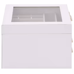 vidaXL Jewellery Box 3-Layer White 23x20.5x14 cm jewelry organiser ring box - Additional view 6