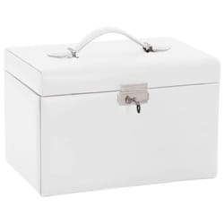 vidaXL Jewellery Box 5-Layer with Mirror Lockable White jewelry organiser - white, 3-layer