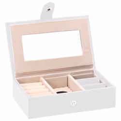 vidaXL Jewellery Box 5-Layer with Mirror Lockable White jewelry organiser - white, 3-layer - Additional view 10
