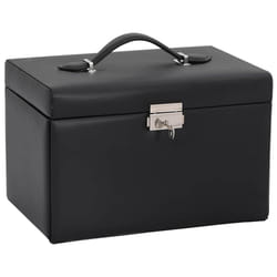vidaXL Jewellery Box 5-Layer with Mirror Lockable White jewelry organiser - black, 3-layer