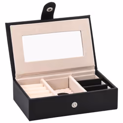 vidaXL Jewellery Box 5-Layer with Mirror Lockable White jewelry organiser - black, 3-layer - Additional view 10