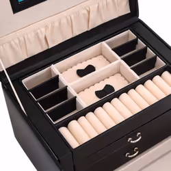 vidaXL Jewellery Box 5-Layer with Mirror Lockable White jewelry organiser - black, 3-layer - Additional view 8