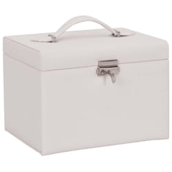 vidaXL Jewellery Box 5-Layer with Mirror Lockable White jewelry organiser - white, 4-layer
