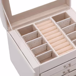 vidaXL Jewellery Box 5-Layer with Mirror Lockable White jewelry organiser - white, 4-layer - Additional view 8