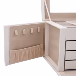 vidaXL Jewellery Box 5-Layer with Mirror Lockable White jewelry organiser - white, 4-layer - Additional view 9