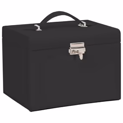 vidaXL Jewellery Box 5-Layer with Mirror Lockable White jewelry organiser - black, 4-layer